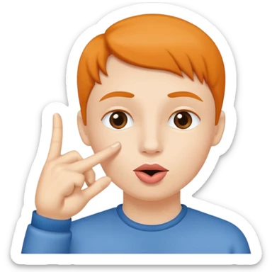 Solid White color Shh finger and hand emoji sticker