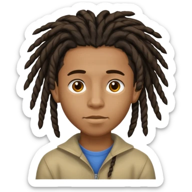 Black boy with short free forms dread sticker