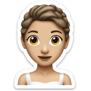 White ballerina with brunette hair  sticker