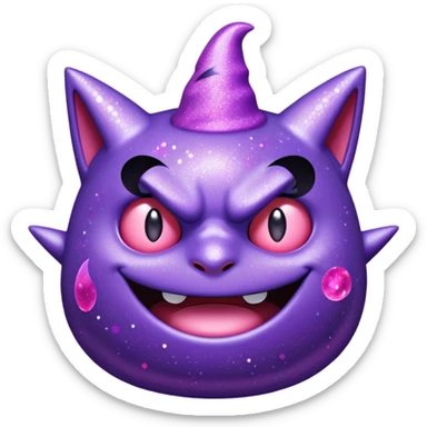 glitter purple and pink gengar sticker