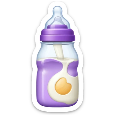 baby bottle white and purple sticker