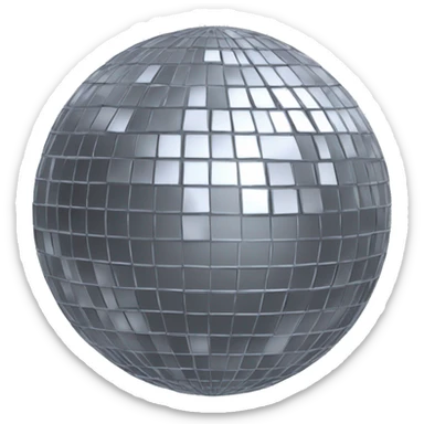 Silver floating sparkling disco ball  sticker