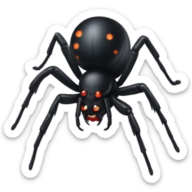 realistic black widow spider sticker