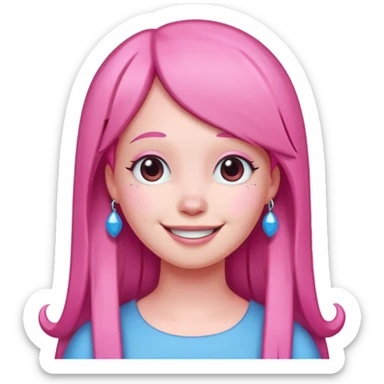 happy earringed princess bubblegum sticker