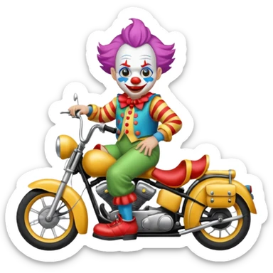 motorcycle-riding clown  sticker