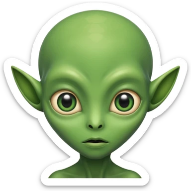 alien living in desert, just face  sticker