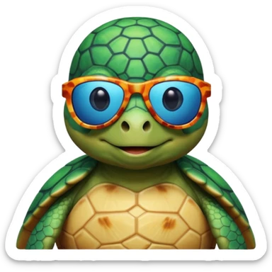 Turtle with sunglasses Hawaiian  sticker