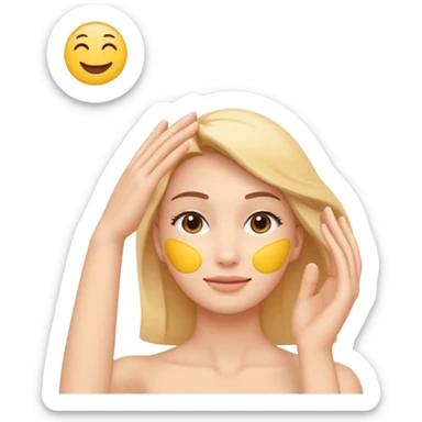 Minimal emoji of a hand lifting facial skin upward, clear skin-tightening gesture, gentle upward motion, natural wellness style, simple and readable icon, no beauty or cosmetic clinic references sticker