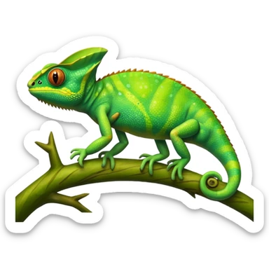 green chameleon sticker