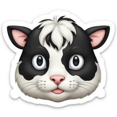 Cat black and white like a cow sticker