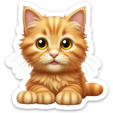 Cat orange baby sticker