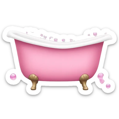 Pink Bath tub with lots of bubbles  sticker