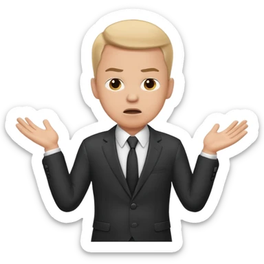 confused business men person shrug pose sticker