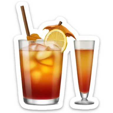 Autumn alcoholic cocktail sticker