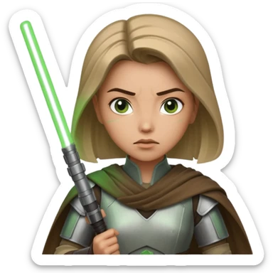 Ios 18, starwars green lightsaber jedi woman  sticker
