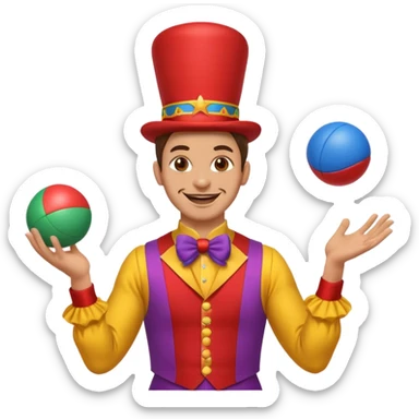 a Circus juggler juggling two balls sticker