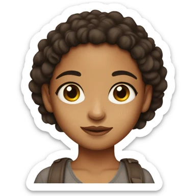 Lightskin girl with freckles sticker
