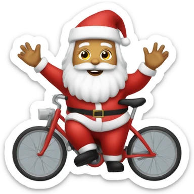 Santa on a cycle  sticker