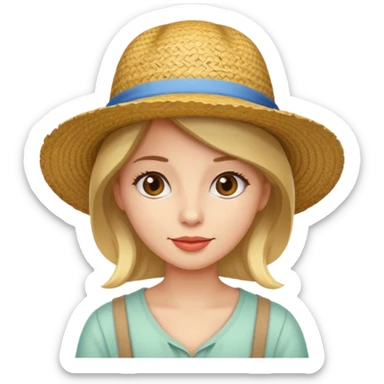 Straw Hat Woman sticker
