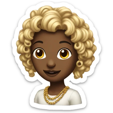 Light beauty with hair beads  sticker