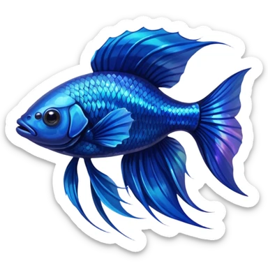 dark blue beta fish sticker
