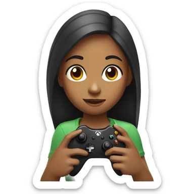 Girl playing Xbox sticker