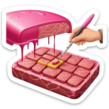artist painting a SPAM meat landscape  sticker