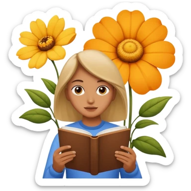 someone who's reading a panel to learn about a big tree/plant/flower sticker