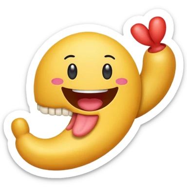 An emoji of the digestive system with a fun and playful design, including a happy face on the stomach. sticker