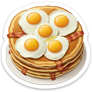 Pancakes, eggs and bacon sticker