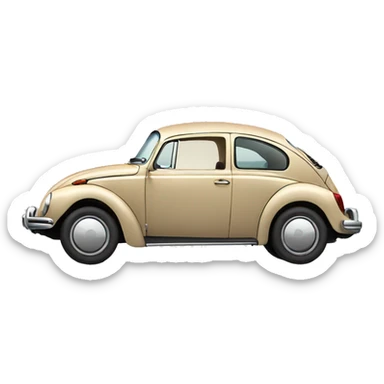 beige vw beetle  sticker