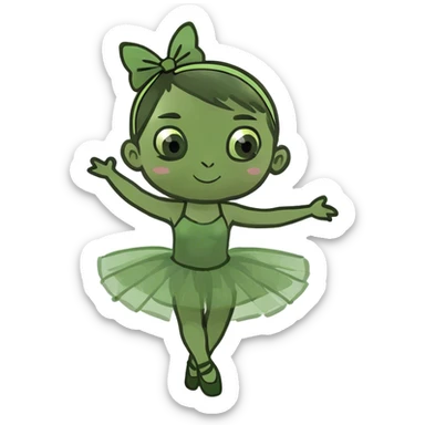 Ballerina doing school looking pretty  sticker
