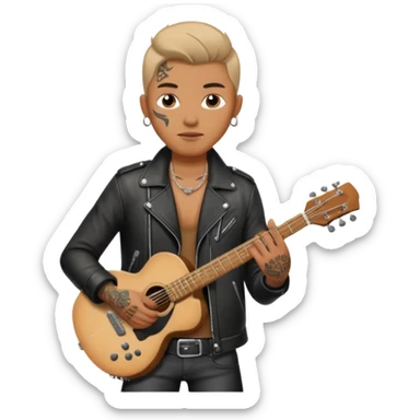 tatooed guitarist sticker