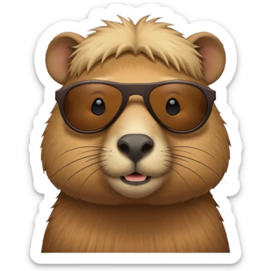 Capibara con lentes de sol oscuros sticker