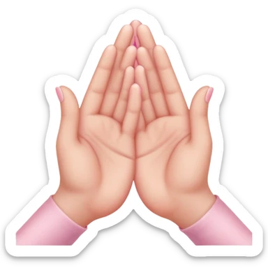 pray hands soft pink sticker
