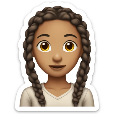 lightskin girl with braids sticker