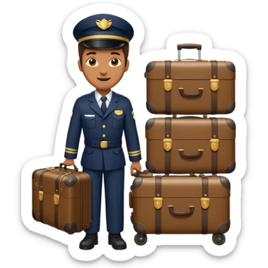 Porter with luggage,Train Crew. sticker