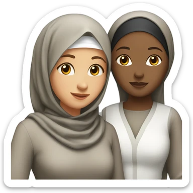 Muslim girl and Christian girl besties sticker