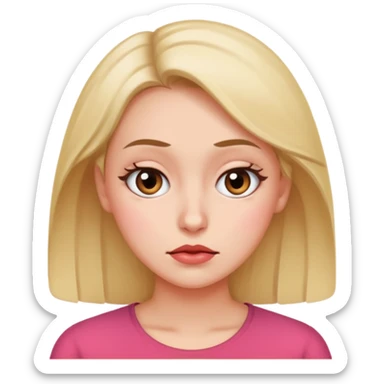 blushing& pretending to be uninterested by rolling eyes sticker