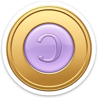 I need you to recreate this image exactly as is but make the color of the coin a ver light purple hue give me three options with different hues of purple sticker