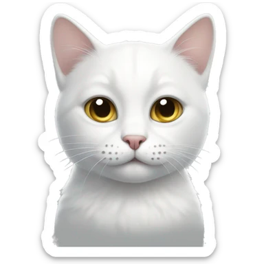 White cat with grey spots sticker