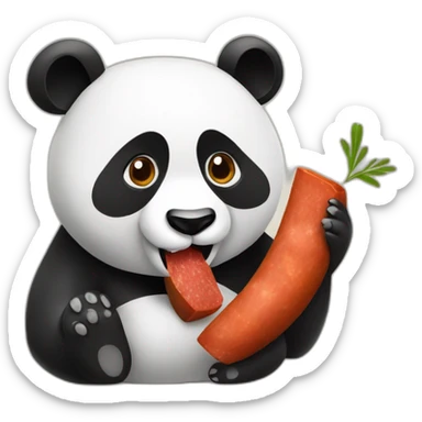 Panda bear eating chorizo sticker