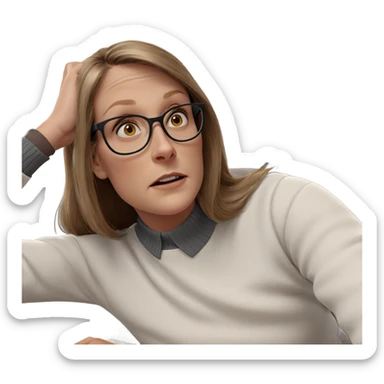 girl in white sweater indoors sticker