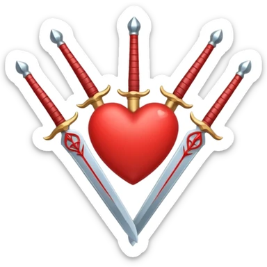 three of swords tarot sticker