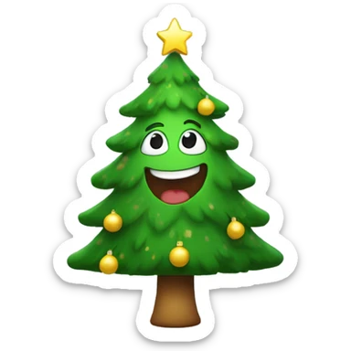 Happy Christmas tree sticker