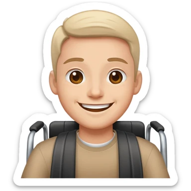 Person in wheelchair smiling sticker