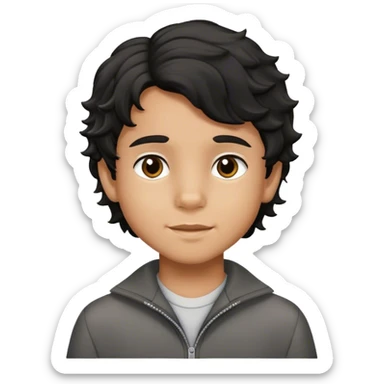 niño de 10 años con cabello con ondas negro sticker