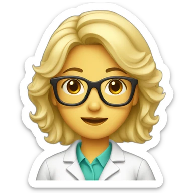 chemist female with glasses sticker