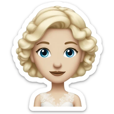 Wedding hair beautiful finished blond girl with blue eyes  sticker