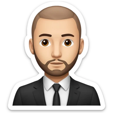 karim benzema in suit and tie, thinner face sticker